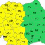 Avertizare cod galben de ploi torenţiale şi vijelii pentru jumătatea de vest a ţării