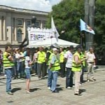 Protest inedit al poliţiştilor la Ministerul de Interne