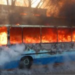 Lipova: Un autobuz a luat foc!