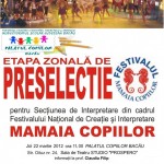 „Mamaia copiilor”, etapa de preselecţie zonală Bacău – 22 martie 2012