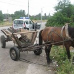 Prins de polițiști în timp ce transportau o șină de cale ferată, sustrasă!